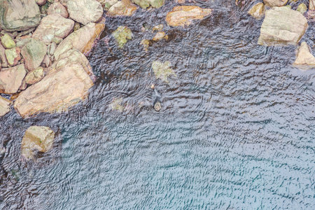 Vertical view to water surface from Mizen head pedastrian bridge