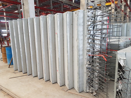 Picture of a finished precast concrete staircase in production