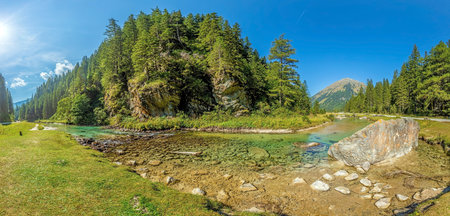 Panorama from Weisspriachtal in Salzburger Land in Austria in summer