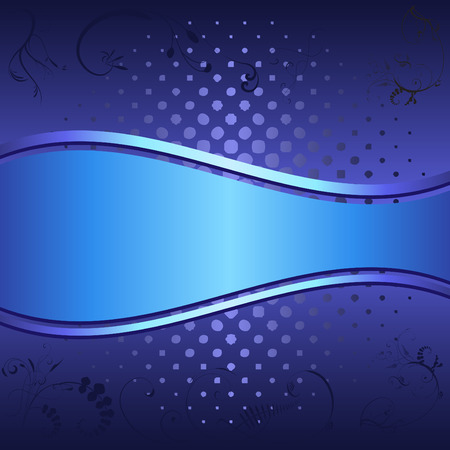 Luminous blue wallpapper with halftone and swirlのイラスト素材