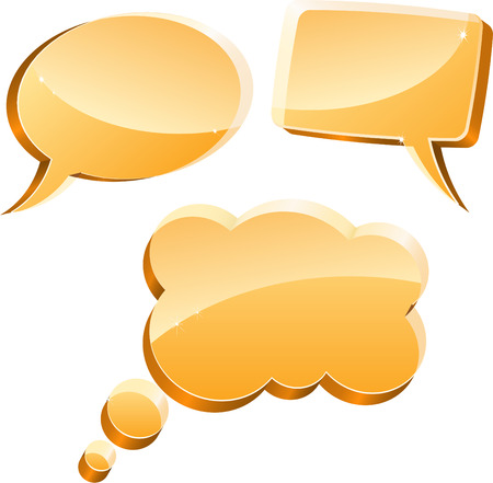 A set of glass icons thoughtsのイラスト素材