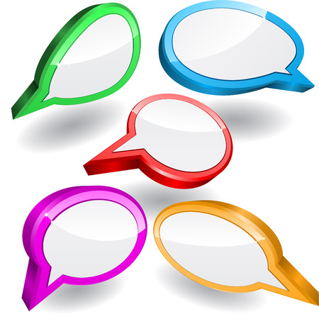 Set of 3d speech iconsのイラスト素材