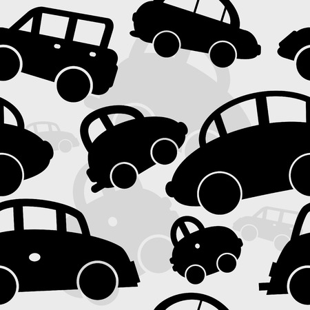 Background with different black carsのイラスト素材