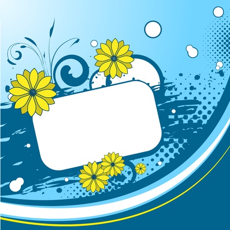 Blue floral backgroundのイラスト素材