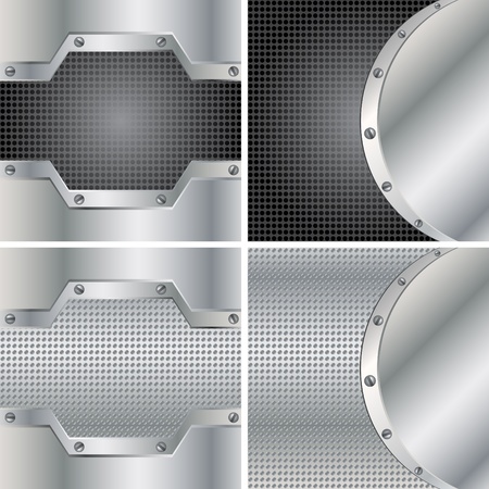 Four metal backgroundsのイラスト素材