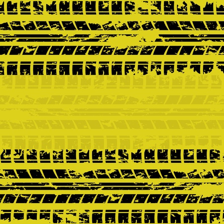 Yellow tire track backgroundのイラスト素材
