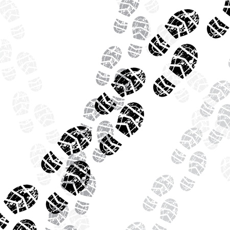 Grunge shoe print backgroundのイラスト素材