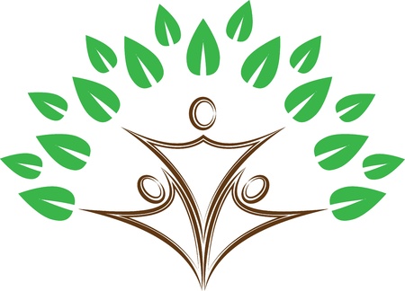 People with leavesのイラスト素材