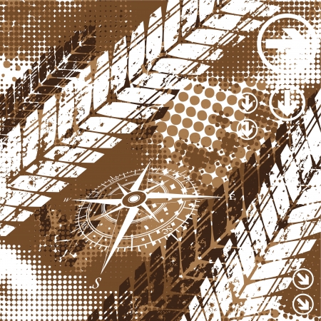 Brown tire track backgroundのイラスト素材