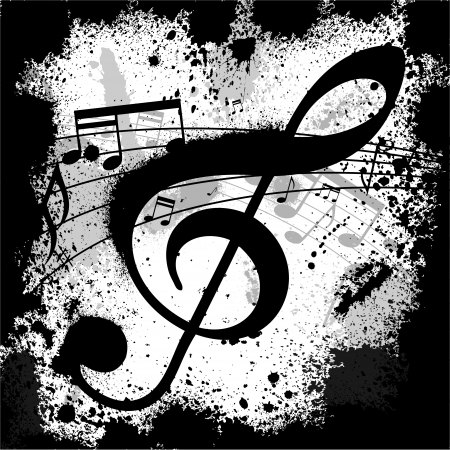 Ink blots treble clefのイラスト素材