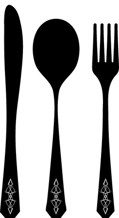 Cutlery blackのイラスト素材