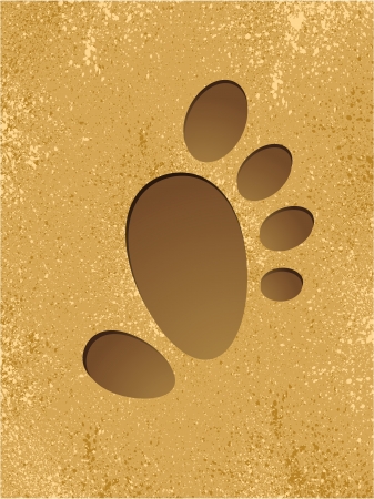 Footprint on a beachのイラスト素材
