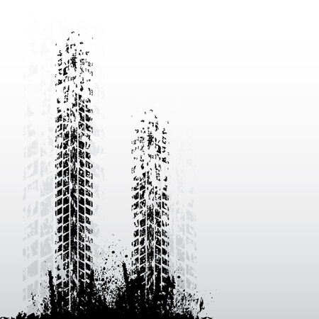 Two tire tracksのイラスト素材