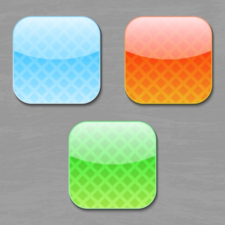 Set of three shine buttons different colors. eps10のイラスト素材