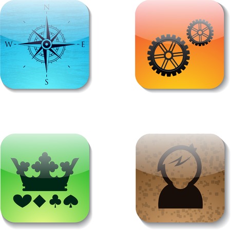 Set of four shine buttons for mobile applications. eps10のイラスト素材