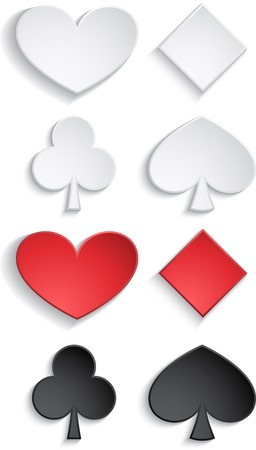 Set of cards suit with color and white. eps10のイラスト素材