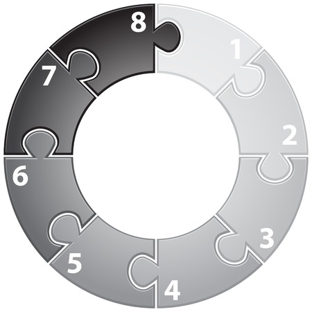 Round chart with gray puzzlesのイラスト素材