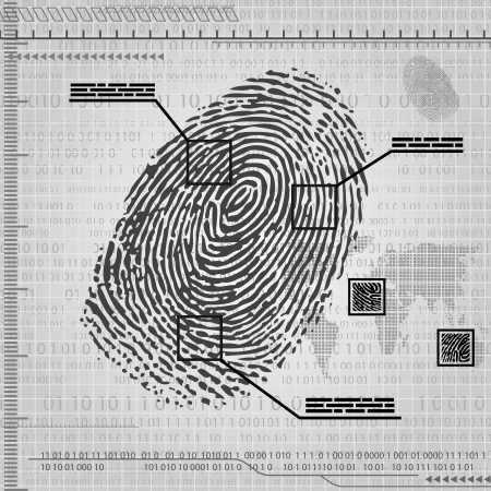 Gray background with fingerprint. のイラスト素材