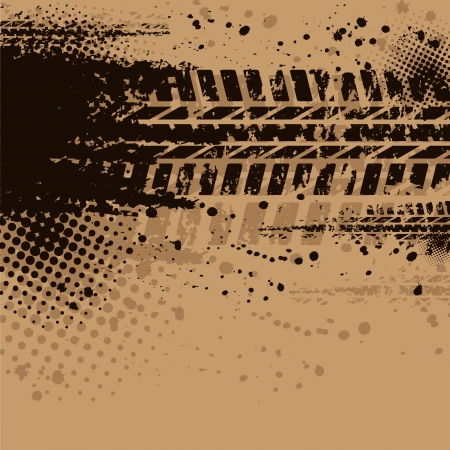 Set of four dirty tire tracksのイラスト素材