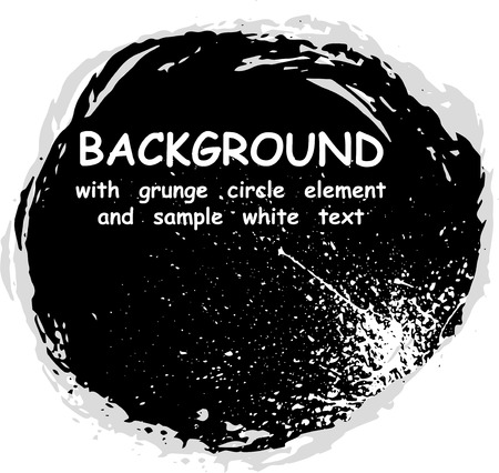 Black grunge circle frame with ink blots. のイラスト素材