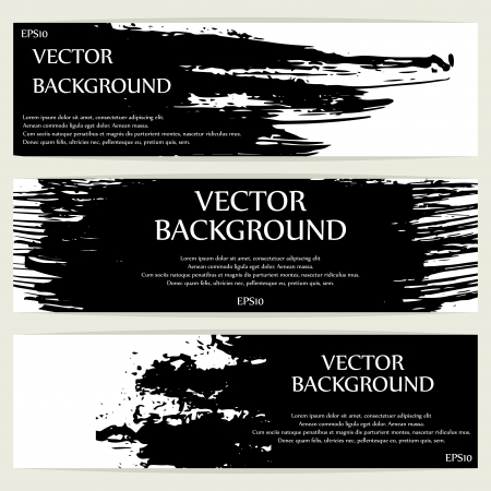 Set of three white banners with grunge lines. のイラスト素材