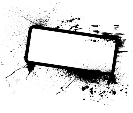 Black grunge frame on white background.のイラスト素材