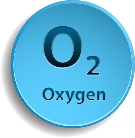 Blue button with oxygen.のイラスト素材