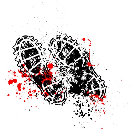 Shoes print ink blotsのイラスト素材