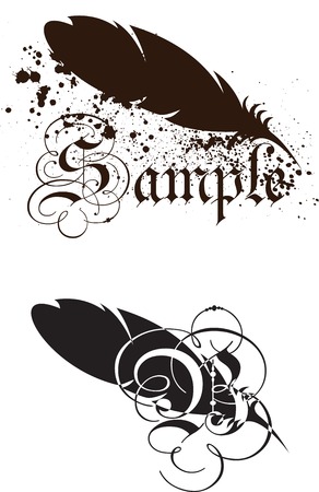 Feather with textのイラスト素材