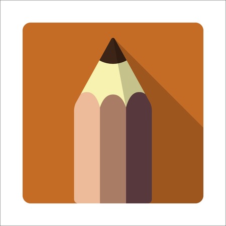 Flat button with pencil and shadow. eps10のイラスト素材