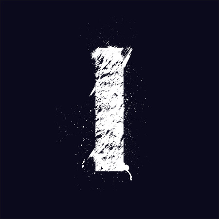 White grunge letter I isolated on dark background. eps10のイラスト素材