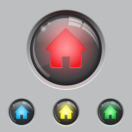 Set of four home buttons different colors. eps10のイラスト素材