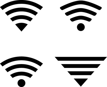 Set of four wireless technology symbols. eps10のイラスト素材