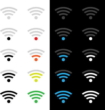 Set of different wireless technology icons. eps10のイラスト素材