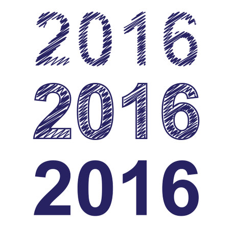 Set of three 2016 symbols on whiteのイラスト素材