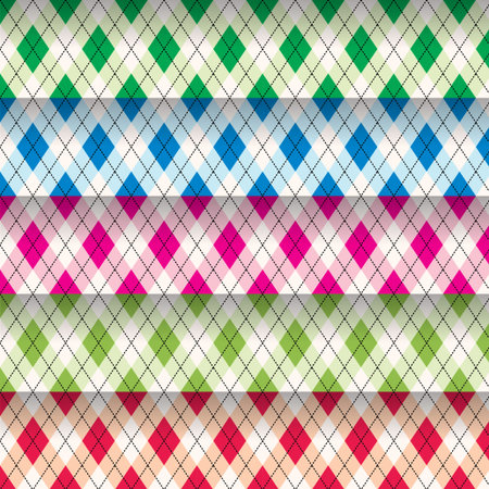 Seamless Scottish design petterns different colors.