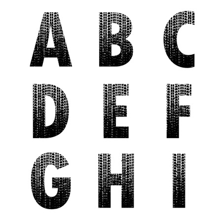 Black grunge letters isolated on white background.のイラスト素材
