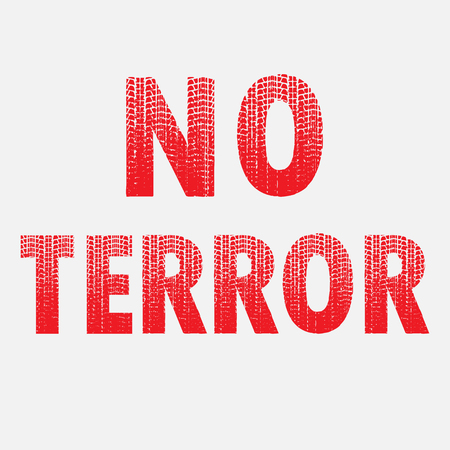 Big red NO TERROR text isolated on gray backgroundのイラスト素材
