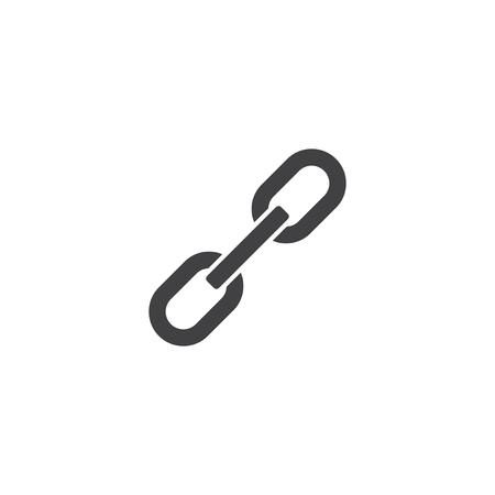 Black silhouette of chain link isolated on white backgroundのイラスト素材