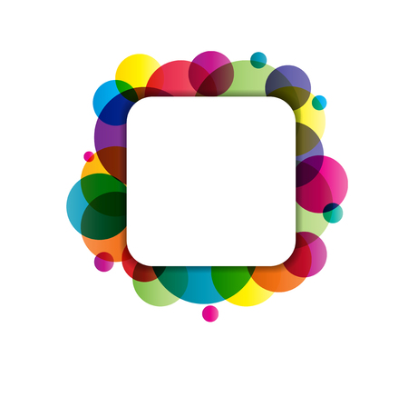 Background with colored circles and white frameのイラスト素材