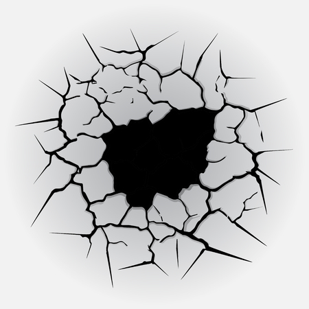 Cracks circle holeのイラスト素材