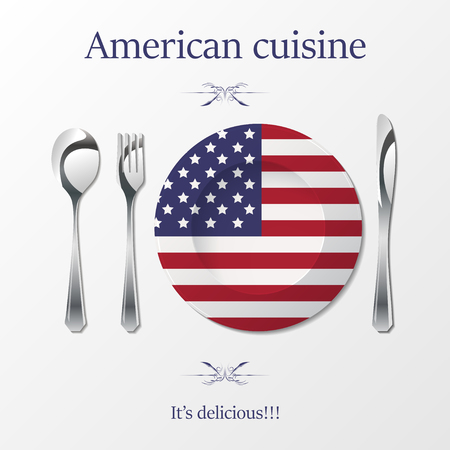 American cuisine cutleryのイラスト素材