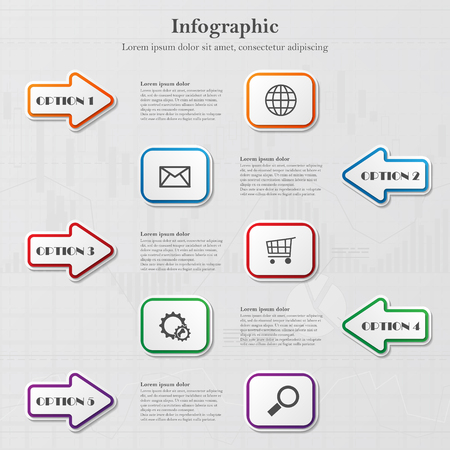 Infographic with arrows and squaresのイラスト素材
