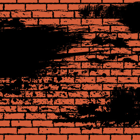Orange brick wallのイラスト素材