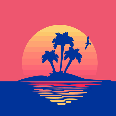 Abstract sunset illustration.のイラスト素材