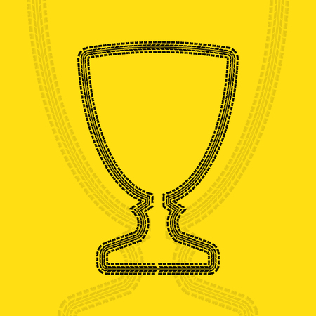 Tire track cup on plain background.のイラスト素材