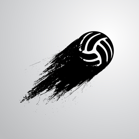 Ink blots volleyball ball on plain background.のイラスト素材