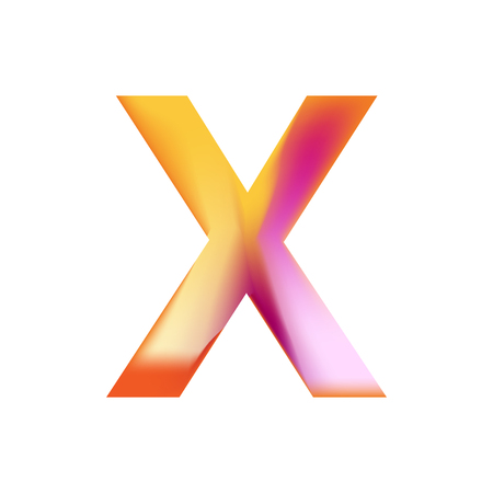 Colorful mesh X symbol isolated on white backgroundのイラスト素材