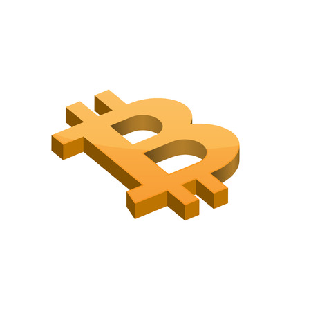 Orange bitcoin symbol Vector illustration.のイラスト素材