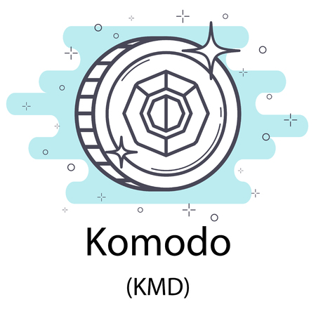 Komodo outline coinのイラスト素材